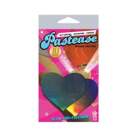 Pastease Hologram Heart Silver Pasties O/S