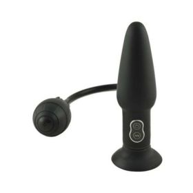 Inflatable Vibrating Butt Plug Black