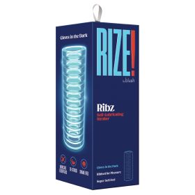 Rize Ribz Glow In The Dark Self Lubricating Stroker-Clear