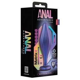 Anal Adventures Matrix Wavy Bling Plug-Sapphire