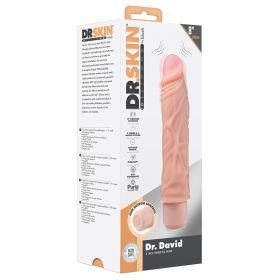 Dr. Skin Silicone Dr. David Vibrating Dildo-Vanilla 8"