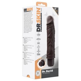 Dr. Skin Silicone Dr. David Vibrating Dildo-Brown 8"