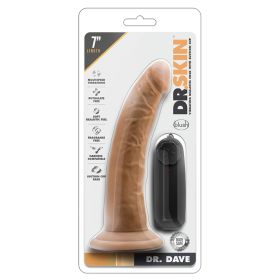 Dr. Skin Dr. Dave Vibrating Cock with Suction Cup-Mocha 7"