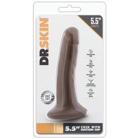 Dr. Skin Cock With Suction Cup-Chocolate 5.5"