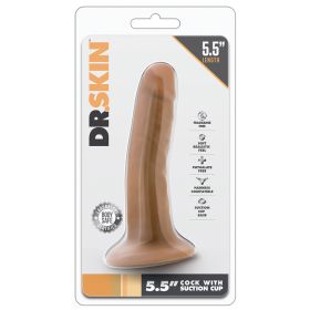 Dr. Skin Cock With Suction Cup-Mocha 5.5"