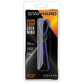 Stay Hard Silicone Loop Cock Ring-Blue