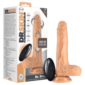 Dr. Skin Silicone Dr. Grey Thrusting Dildo-Vanilla 7"