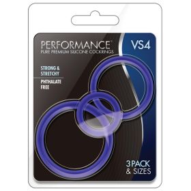 Performance VS4 Pure Premium Cockring Set-Indigo