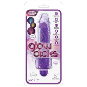 Glow Dicks Molly Glitter Vibrator-Purple 8"