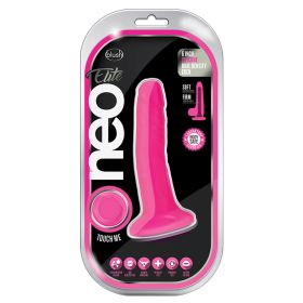 Neo Elite Silicone Dual Density Cock-Neon Pink 6"