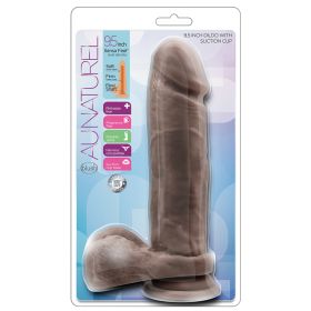 Au Naturel Dildo with Suction Cup-Chocolate 9.5"