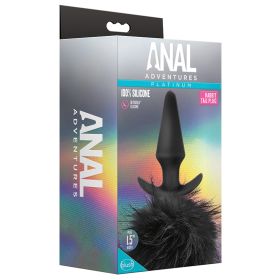 Anal Adventures Platinum Rabbit TailÊ Plug Black