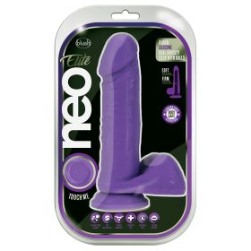 Neo Elite Silicone Dual Density Cock with Balls-Neon Purple 8"