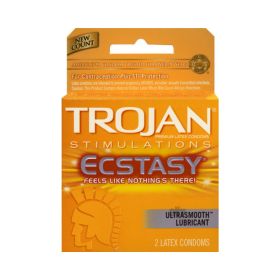 Trojan Ultra Ribbed Ecstasy Lubricated Condoms 2 Pack