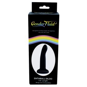 Gender Fluid Enthrall Strap On Dildo-Black 7.8"