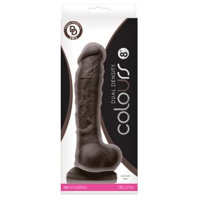 Colours Dual Density Dildo-Dark Brown 8"