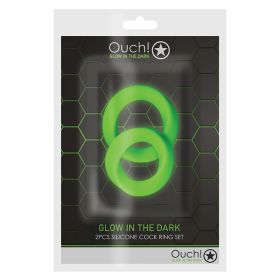 Ouch! Cock Ring Set 2pcs-Glow in the Dark