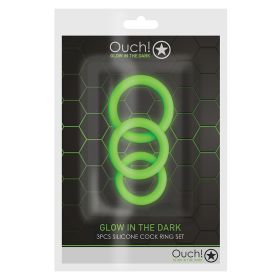 Ouch! Cock Ring Set 3pcs-Glow in the Dark