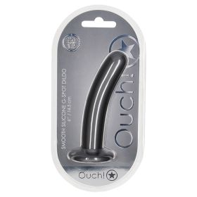 Ouch! Smooth G-Spot Dildo-Gun Metal 6"