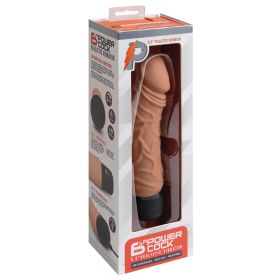 Powercocks Realistic Vibrator-Mocha 6.5"