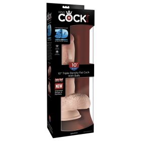 King Cock Plus Triple Density Fat Cock with Balls-Light 10"