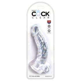 King Cock Clear with Balls 7.5"