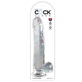 King Cock Clear with Balls-Clear 11"