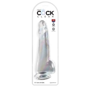 King Cock Clear with Balls-Clear 10"