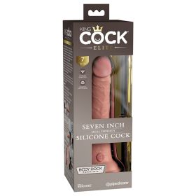 King Cock Elite Dual Density Silicone Cock-Light 7"