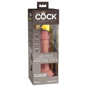 King Cock Elite Dual Density Vibe Silicone Cock-Light 6"