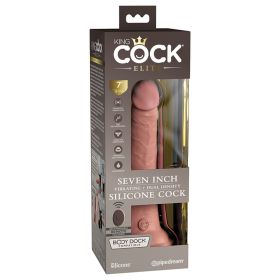 King Cock Elite Dual Density Vibe Silicone Cock-Light 7"