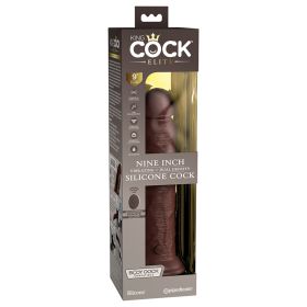 King Cock Elite Dual Density Vibe Silicone Cock-Brown 9"