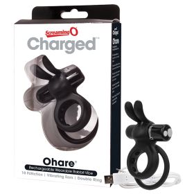 Screaming O Charged Ohare Rechargeable Wearable Rabbit-Black