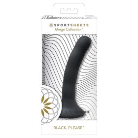 Sportsheets Merge Collection Please Silicone Dildo-Black 5.25"