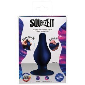 Squeeze-It Squeezeable Tapered Anal Plug Large-Blue