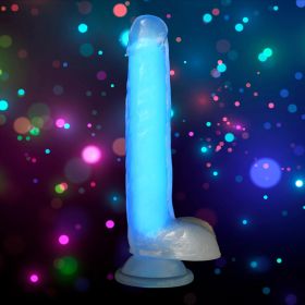 10 Inch Glow in the Dark Silicone Dildo with Balls