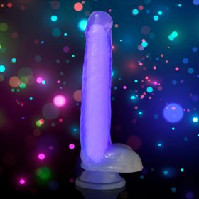 7 Inch Glow in the Dark Silicone Dildo with Balls