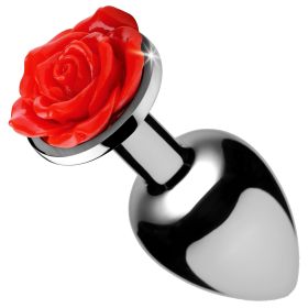 Red Rose Anal Plug (Style/Color/Size: Small)