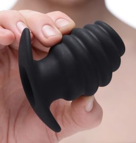 Hive Ass Tunnel Silicone Ribbed Hollow Anal Plug (Style/Color/Size: Medium)