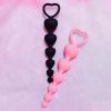 Soft Silicone Anal Beads Long Butt Plugs Ass Massage Heart Shape Anal Plug Dilator Adult Sexual Games Sex Toys for Gay Men Women